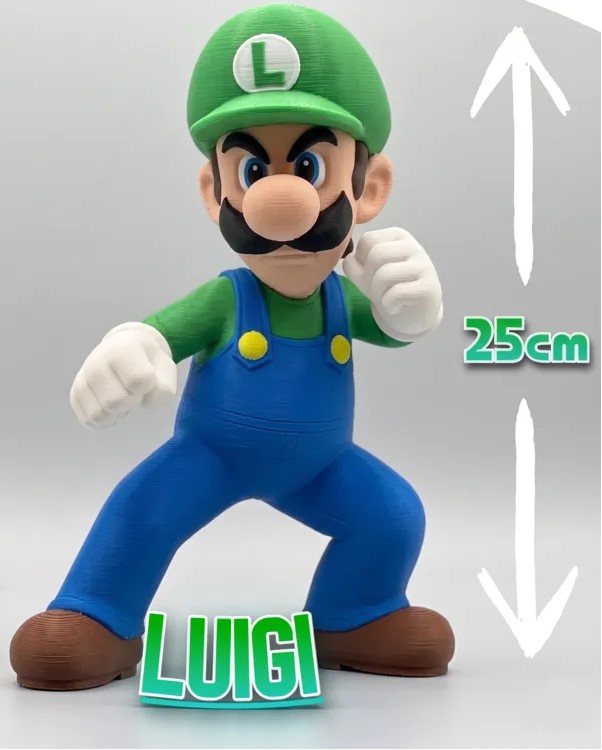Luigi – Figurine 3D Super Mario 25 cm