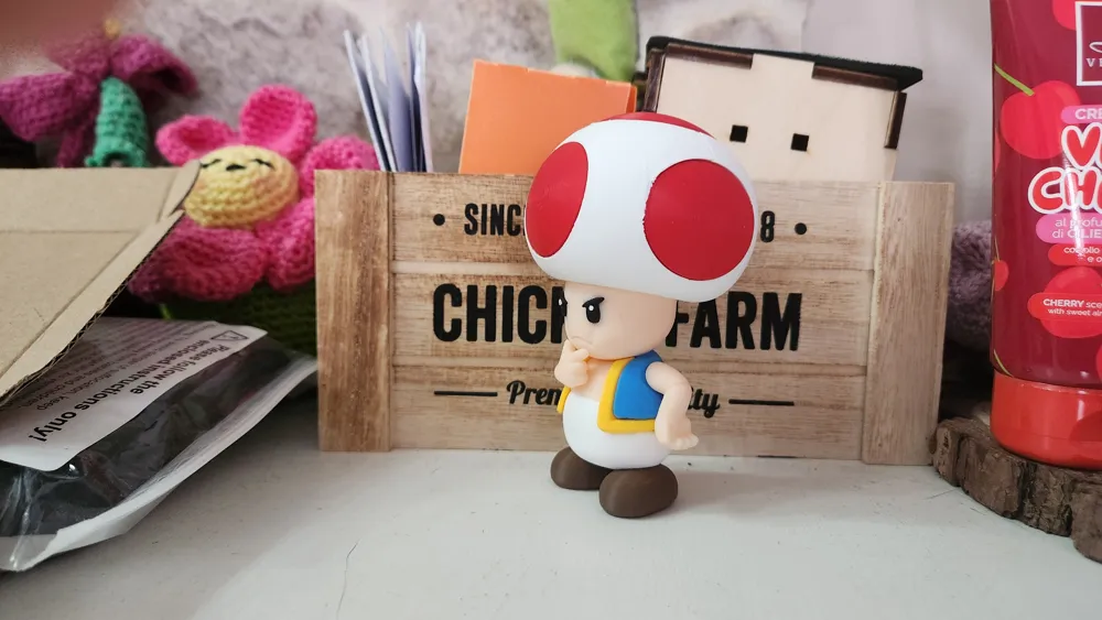 Toad Penseur – Figurine 3D Multicolore