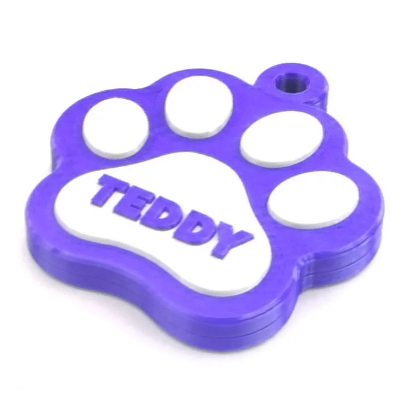 Médaille Patte Personnalisée pour Chien ou Chat – Impression 3D